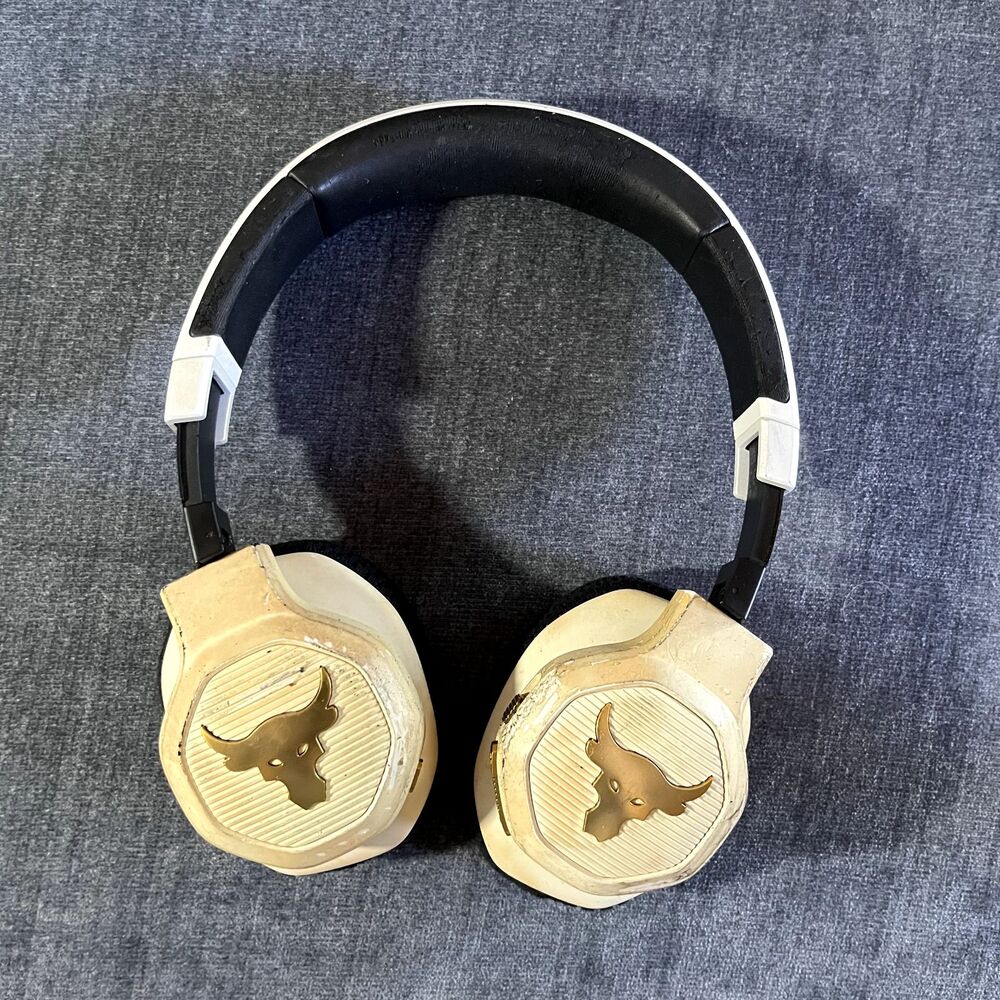 JBL Project Rock Wireless Headphones White Under Armour Sport Over Ear Audio